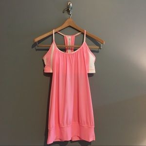 Lululemon Athletica No Limits Pink Tank W/ Bra